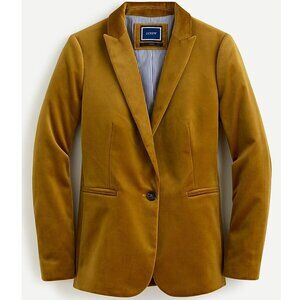 J Crew Women's Parke Velvet Blazer Suit Jacket Ochre Brandy Sz 4